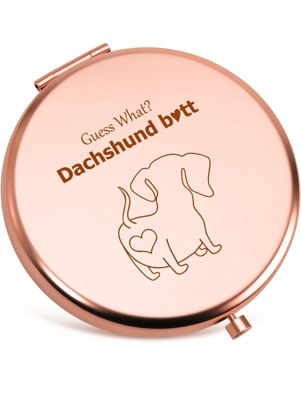 Rose Gold Dachshund Compact Mirror